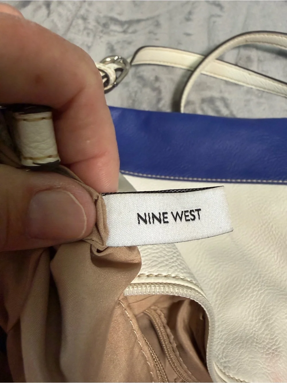 Nine West Blue/White Colorblock Crossbody Purse